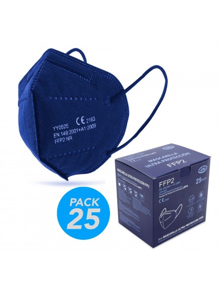 25 Navy Blue FFP2 Masks. CE...